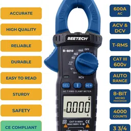 hty BEETECH B-6010 600A AC TRUE RMS Clamp Meter Digital Multimeter-picture-11