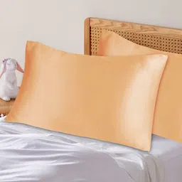 the conversion Brown Solid 210TC Satin 17 x 27 Inches Pillow Covers (Set of 2) image 2