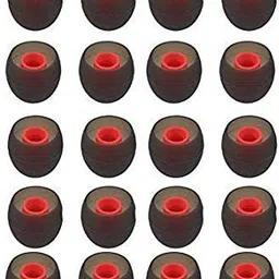 ENMORA 39_ST-EARPHONE BUDS PADS_Medium, RED & Black (20Pcs)) Soft Silicone Rubber Earbuds Tips Eartips Earpads Earplugs in Earphones and Bluetooth Compatible with Sennheiser Skullcandy In The Ear Headphone Cushion-picture-43