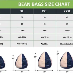 shira 24 XXXL Tear Drop Bean Bag Cover (Without Beans) image 3