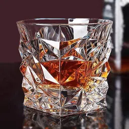 binzo (Pack of 6) Diamond Whiskey Glasses, Heavy Crystal Cut Glass for Drinking Whisky, Scotch, Glass Set Whisky Glass-picture-23