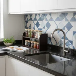 firebees Containers Kitchen Rack Masala Stand for Kitchen Corner | Wooden Rack for Kitchen Wood image 2