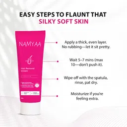 namyaa Hair Removal Cream For Women| Suitable For Underarms, Bikini Line| Pack of 1 Cream image 5
