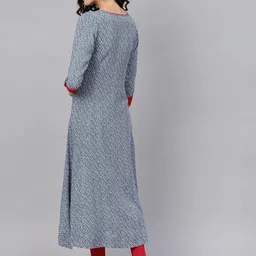 yash gallery Women Geometric Print Viscose Rayon A-line Kurta image 2