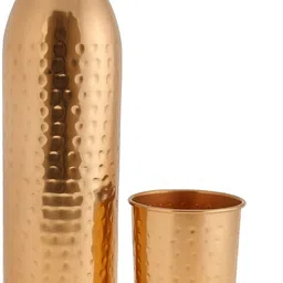 sahu 980 ml Copper Bottle With Drinking Glass-picture-37