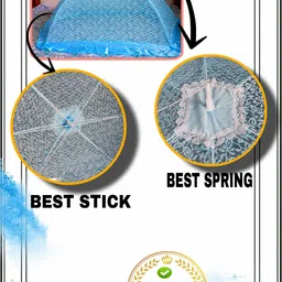 skofficial This is premium quality baby mosquito net flower design blue colour Cotton Washable Kids Mosquito Net image 2