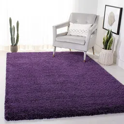 shag weaving Purple Polyester Carpet image 1