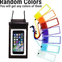 noir homes Pouch for Waterproof Plastic Mobile Cover for Rain, Compatible Up to 7" Mobile, Touch Sensitive image 3