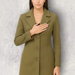 pepzoo Women Solid Double Breasted Casual Blazer image 1