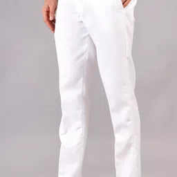 axolotl Men Regular Fit White Polycotton Trousers image 3