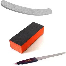 virkart Nail Art Shiner Buffer Block Orange Buffing Sanding File and 1 high quality nail filer.2 in 1 Manicure Pedicure Nail File Tool Cuticle Trimmer Cutter Remover for Women-picture-25
