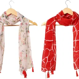 riddle needle Printed Chiffon Women Multicolor Scarf, Stole, Fancy Scarf-picture-37