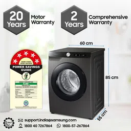 samsung 8 kg Fully Automatic Front Load with In-built Heater Black, Grey image 5