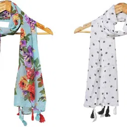 mss fashion Printed Chiffon Women Multicolor Stole, Scarf, Fancy Scarf-picture-14