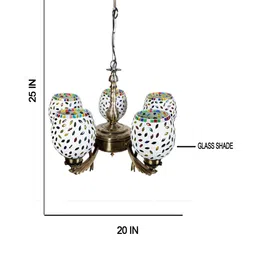 new era Magnum Multicolour Iron 5 Lights Chandelier image 5