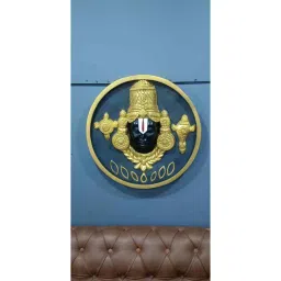 artociti 24X24 inch Tirupati Balaji 3D Relief Mural with LED Wall Hanging Spiritual Wall Art image 4