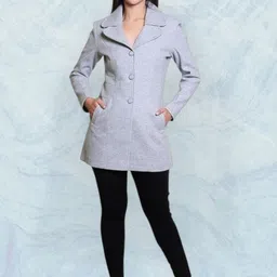 troo blue Women Solid Double Breasted Casual Blazer image 1