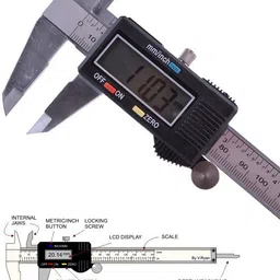 balrama Digimatic Vernier Caliper 0–150 mm/0–6 inch Metric/Imperial Dual Reading Electronic Digital Vernier Caliper with Storage Box Case + Extra Spare Battery + Large LCD Display + IP54 Water Resistant Hardened Stainless Steel Vernier Caliper Micrometer Electronic Gauge Micrometer Ruler Tool Used for 4 Way Measurement Inside + Outside + Depth + Step Micrometer Screw Gauge image 3