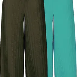 sp fashion Pack of 2 Women Comfort Fit Multicolor Lycra Blend Trousers-picture-18