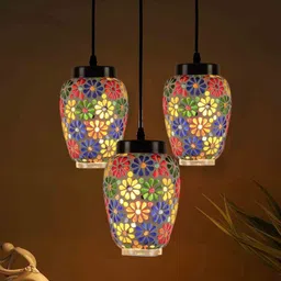 new era Feliz Multicolour Glass Cluster Hanging Light image 3