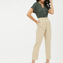 harpa Casual Regular Sleeves Solid Women Green Top image 5