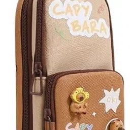 akvanar capy bara Pencil pouch Multipurpose Zipper Pencil Pouch School Stationery Box Geometry Box image 4