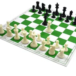 17'' x 17'' Tournament Chess Vinyl Foldable Chess Game with Solid Plastic Pieces Dart Board Game-image-47