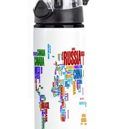printingzone School Bottle| World Map Sipper Water Bottle Signature (F123) 750 ml Water Bottle image 2