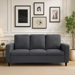 mintwud from pepperfry Sato Fabric 3 Seater Sofa In Grey Colour-picture-8