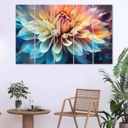 random Multicolour Engineered Wood (Set of 5) Framed Art Panels-picture-7