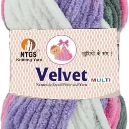 ntgs Velvet Multi 100% Polyester Best Used with Knitting and Crochet Yarn 200Gm SH-1-picture-28