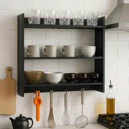 a s handicrafts Containers Kitchen Rack As Handicrafts Kitchen Storage Rack,Kitchen containers Set, BLACK Wood-picture-42