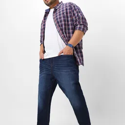 urbano plus Men Regular Mid Rise Dark Blue Jeans image 5