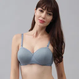 spunn Women's Cotton Blend Light Padded Wirefree T-Shirt Bra Combo image 3