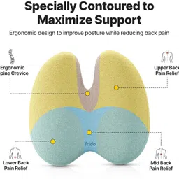 cloudbliss Memory Foam Orthopaedic Pillow Pack of 1 Solid Orthopedic Backrest Cushion for Lumbar & Posture Support image 5