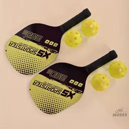 movex Morex Pickleball Racket Set [ 2 Rackets + 4 Balls ] | Wooden Pickle Ball Racket Pickleball Paddle image 5