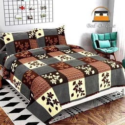 sarovartextiles Cotton Blend Double Flat 210 TC Printed Bedsheet image 1