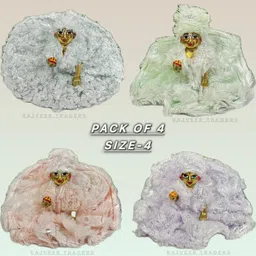 rajveer traders Laddu Gopal Ji Fancy Dress Size 2 – Winter Frock Set (Pack of 4, Random Colour) Dress image 4