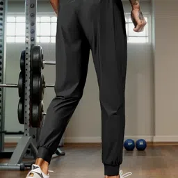 povaxpo Men Solid Black Track Pants image 3
