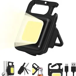 nexleen Mini LED Flashlight Rechargeable Glare COB Keychain 3 Modes Foldable Light 4 hrs Flood Lamp Emergency Light-picture-25