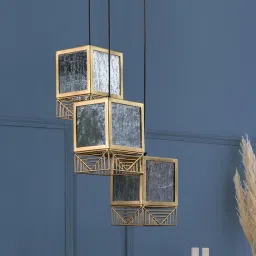 orange tree Sheesh Hanging Lamp Cluster of 3 image 1