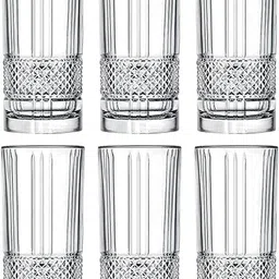 vm partner (Pack of 6) WATER JUICE GLASS CLEAR GLASS PACK OF 02 CLEAR GLASS Glass Set Water/Juice Glass image 1