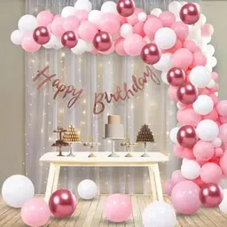 party midlinkerz Solid Net Happy Birthday Decoration kit Combo with Led Light and Net Curtain Balloon-picture-14