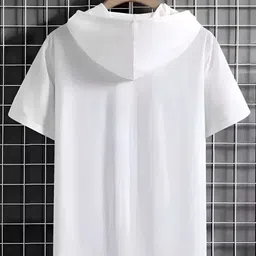 anudrima Women Printed Hooded Neck Polyester White T-Shirt image 2