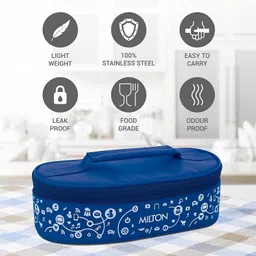 milton Premium Lifestyle Insulated Leak Proof Lunch 2 Containers Lunch Box image 4