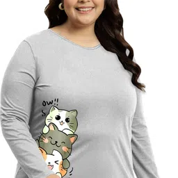 elite soul Pack of 2 Women Typography Round Neck Cotton Blend Multicolor T-Shirt image 3