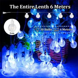 fizzytech 30 LEDs 6 m Blue Steady Ball Rice Lights image 4