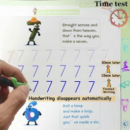 fayme international Magic Practice Copybook, Number Tracing Book for Preschoolers with Pen image 3