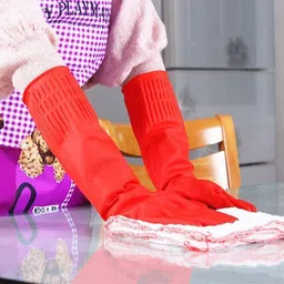 eopzo Rubber Dishwashing Kitchen Cleaning Get free Wet and Dry Glove Set image 3