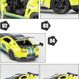 ramshree Green Die-Cast Sport Mode Racing Car Toy with Openable Doors & Pull Back Action image 3